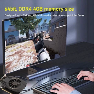 Desktop Graphics Card 4GB DDR4 64bit 1468/2400MHz HD DVI PCI Express X4 3.0 Gam - Picture 1 of 24