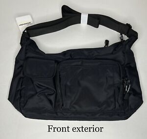 DEREK ALEXANDER Nylon Handbag Organizer Crossbody Lightweight Travel Black, NEW