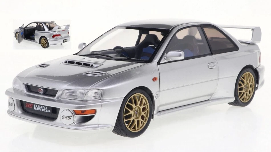 Modellino auto scala 1:18 Solido SUBARU IMPREZA 22B SILVER diecast modellismo - Immagine 1 di 1