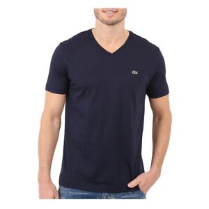 New Lacoste Men V-Neck Jersey Shirt T-Shirt Regular Fit Pima Cotton Short Sleeve
