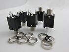 5Pcs Stereo 1/4" Phone Jacks / 1/4 Inch Socket Stereo 6.35Mm With Washers Nuts