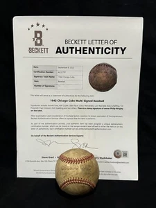 JIMMIE FOXX 1942 CHICAGO CUBS SIGNED AUTOGRAPH BASEBALL (19) AUTOS ++ BAS LOA - Picture 1 of 7