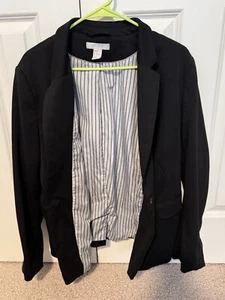 women's blazer, Black color, With Black & White Pinstripes Size 18 H&M - Picture 1 of 7
