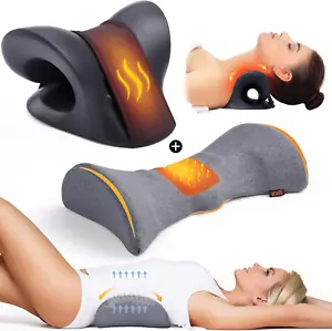 Heated Neck Stretcher Cervical Traction Device Pillow for Neck Pain Relief an... - Picture 1 of 1