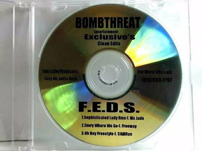 F.E.D.S.  Sampler CD Promo Rap Hip Hop BOMBTHREAT Entertainment MS JADE, CAM'RON - Bild 1 von 4