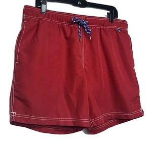 Lands End Boys Swim Trunks Bathing Suit lined Shorts Red Size Large 36 38 large - Picture 1 of 8