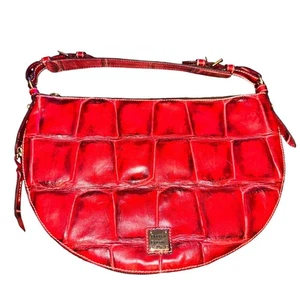 Borsa a tracolla Dooney & Bourke Luna autunno rosso coccodrillo pelle goffrata fondo zip - Foto 1 di 8