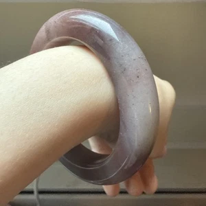 純天然漂亮石頭玉石鐲子 100% untreated Gemstone Aventurine Bangle 56 Mm 草莓醬 Strawberry Jam - Picture 1 of 8