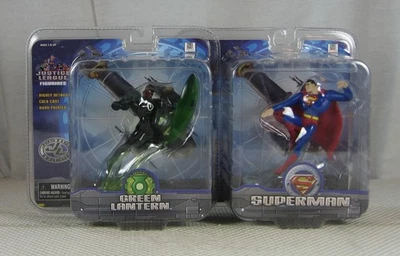 Juego de mini estatua de la Liga de la Justicia Superman Linterna Verde monograma NUEVO SELLADO Foto 1 de 4