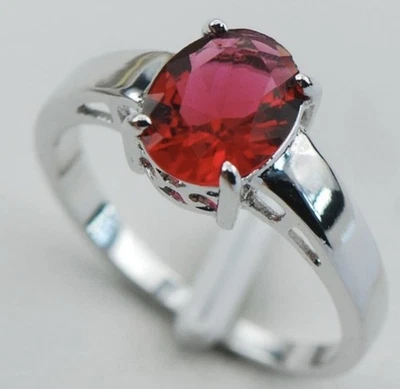 Beautiful Ruby Ring Size 11 - Sterling Silver Filled - Image 1 of 4