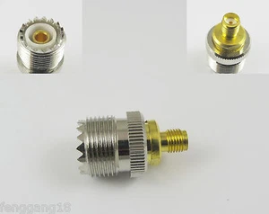 1x UHF SO-239 Buchse auf SMA Buchse gerade RF Koax Adapter Stecker - Bild 1 von 7