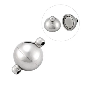 2sets Round 304 Stainless Steel Magnetic Clasps 15x10mm for Bracelet Hole 2mm - Picture 1 of 4