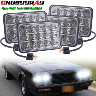 Faros LED HI-LO Beam 4x6" Fit Buick Regal Grand National 1982-1987 Foto 1 de 4