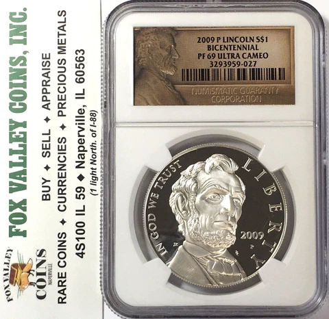 2009-P LINCOLN BICENTENNIAL COMMEM. SILVER DOLLAR PR69 ULTRA-CAMEO NGC Cover