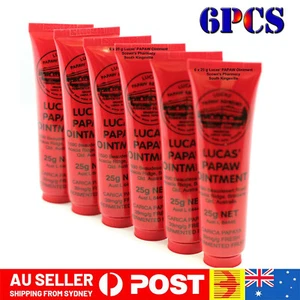 LUCAS' PAPAW OINTMENT 6 x 25g Pawpaw Cream Paw Paw Creme Handy Tube Genuine NEW - Picture 1 of 3