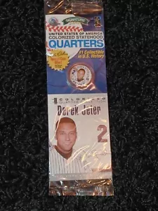 Derek Jeter USA Colorized Statehood Quarter MLB Signature Series - Brand New - Picture 1 of 2
