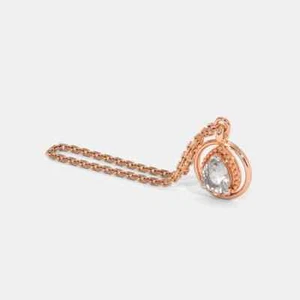 Watch Charm Real white Topaz In Real 18k Rose Gold 0.479g Luxury Gift Unisex** - Picture 1 of 10