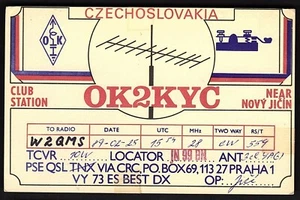 QSL QSO RADIO CARD "OK2KYC,Near Novy Jicin,1989,Czechoslovakia", (Q2187) - Picture 1 of 2