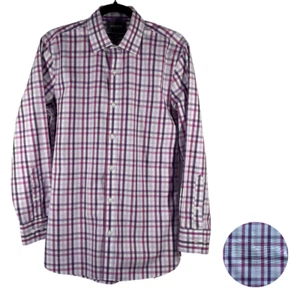 Bonobos Mens Tailored Slim Fit Button Up Mens 15.5/33 Pink Purple Checkered - Picture 1 of 12