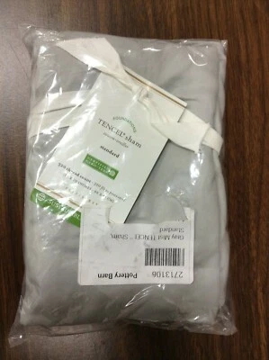 Funda de almohada Pottery Barn Tencel Lyocell cama estándar dormitorio farsa gris niebla  Foto 1 de 4