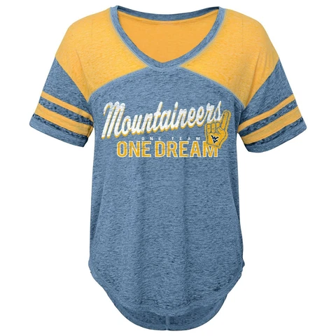 NCAA West Virginia Mountaineers Juniors Outerstuff "Vintage" Short Sleeve Foo Cover