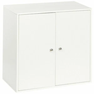 2 Tier Wooden Cabinet With Door Shelving Rack Cupboard Wardrobe Bookshelf White - Picture 1 of 3