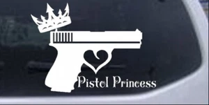 Pistola princesa pistola mujer niña coche o camión calcomanía ventana pegatina blanca 6X4,4 - Imagen 1 de 1