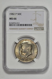 1982 P 50C Kennedy New Holder Half Dollar NGC MS 66 - Picture 1 of 2