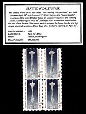 1962 SEATTLE WORLD'S FAIR - Mint -MNH- Block of Four Vintage Postage Stamps