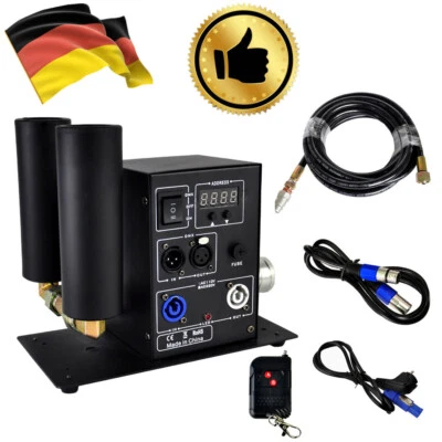 DMX Vertical Fog Machine Twin Tube CO2 Jet with 6m Hose Effect Event Stage - Image 1 of 4