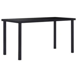 Dining Table Durable Tempered Glass Black - Picture 1 of 5