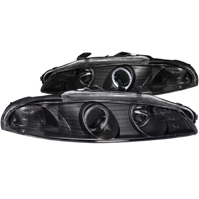 Conjunto de faros de lente transparente G2 con halo para 97-99 Mitsubishi Eclipse [negro] Foto 1 de 3