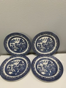 Churchill England Blue Willow 10.25" Dinner Plates Lot of 4 - Picture 1 of 6