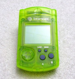 Treamcast Sega Dreamcast Clear Yellow VMU Visual Memory Card Unit /w Cap