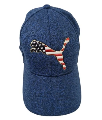 Gorra de béisbol Puma bandera americana logotipo de Puma Flexfit S/M azul negro dorado Foto 1 de 4
