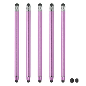 5pcs Stylus Pens for Touch Screens with 2 Extra Tips Purple - Photo 1/7