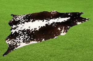100% Genuine Cow hide Rug Area Carpet Skin Leather 20.22 sq.feet (56"x52") A-329 - Picture 1 of 3