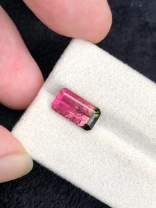 Emerald Cut Watermelon Tourmaline: 3.3 Carat Loose Gemstone - Picture 1 of 1