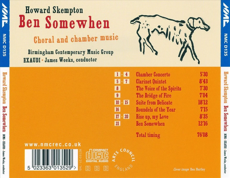 HOWARD SKEMPTON: BEN SOMEWHEN - CHORAL & CHAMBER MUSIC NEW CD Foto 1 de 1