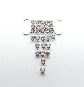 BIKINI CONNECTOR buckle applique dance costume crystal rhinestone patch - Picture 1 of 1