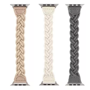 Portable Braided Stretchy Nylon Watch Band 5.12in/130mm fits Apple Watch SE 44mm - Picture 1 of 12