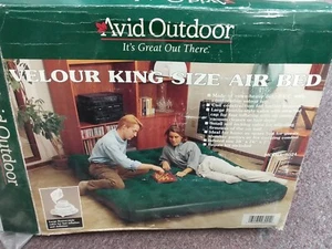 VINTAGE AVID OUTDOOR Velour Top Full Size Air Bed (Indoor/Outdoor) - Picture 1 of 2