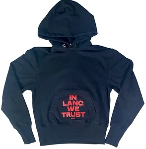 Helmut Lang ‘IN LANG WE TRUST’ Black Hoodie Size S Mens Size M Women - Picture 1 of 5