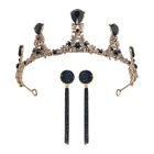Alloy Baroque Crown Bride Bridesmaid Earrings Headpieces For Wedding