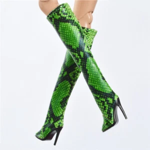 Schuhe mit Schlangenledermuster für 12" Poppy Parker Fashion Royalty FR2 Nu Face grün - Bild 1 von 5