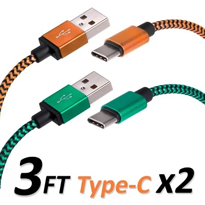 3 FT Type C USB Charger Data Cable For Android Device Type-C High Quality 2 Sets - Image 1 of 2