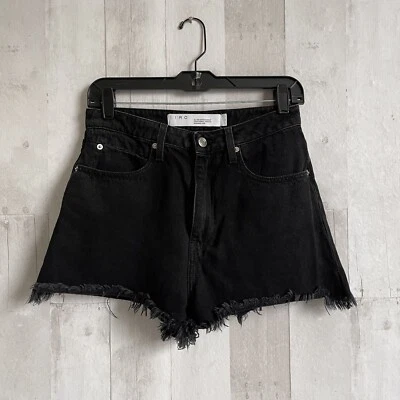 IRO 牛仔短裤黑色分散高腰 28 Cheeky — 第 1/4 张图片