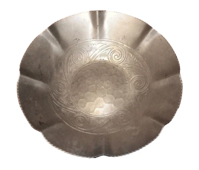 De Colección MCM Aluminio Plata Cuenco Suculento Fruta Musgo Bola Exhibición Redonda Forjada 11" Foto 1 de 4