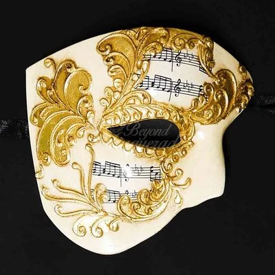 Phantom of the Opera Venetian Masquerade Mask for Men M2601 [Gold] - Image 1 of 4