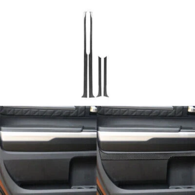 Cubierta de tira de panel de puerta interior de fibra de carbono para Toyota Tundra 2014-2018 4* Foto 1 de 4